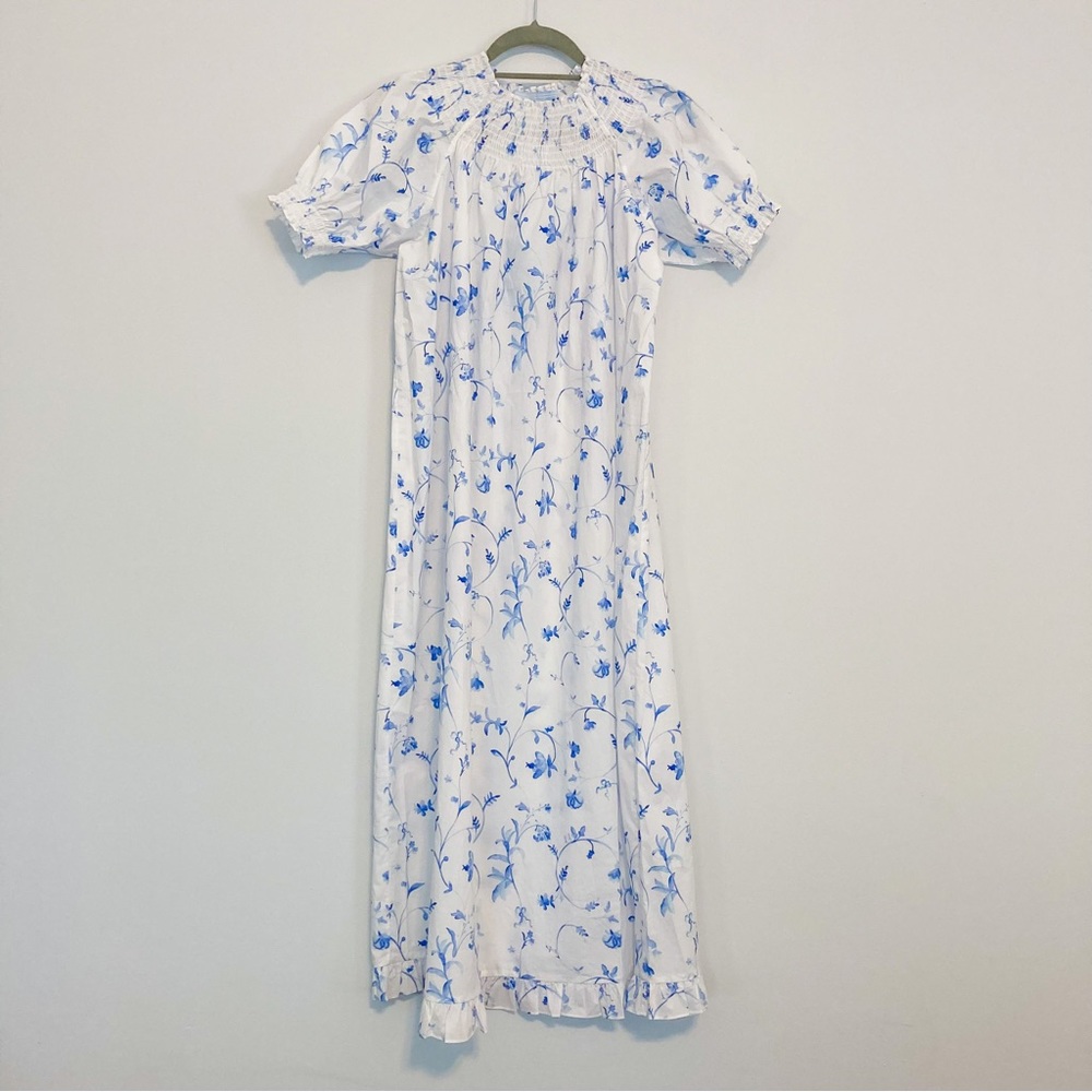 NWT XS Hill House Caroline Dress Blue Botanical
